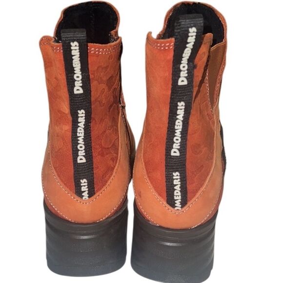 Dromedaris Katniss Orange Leather Chunky Sole Chelsea Boot Size 42 - Picture 3 of 12